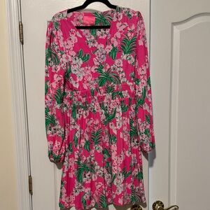 Lilly Pulitzer Pink and Green Floral Dress